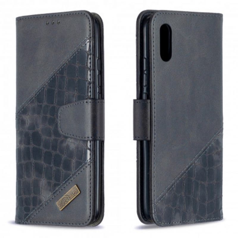 Nahkakotelo Xiaomi Redmi 9A Classic Crocodile Skin Effect