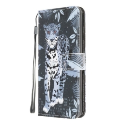 Nahkakotelo Xiaomi Redmi 9A Suojaketju Kuori Leopard Hihnalla