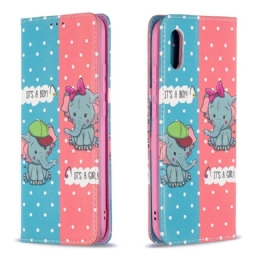 Puhelinkuoret Xiaomi Redmi 9A Kotelot Flip Baby Elephants