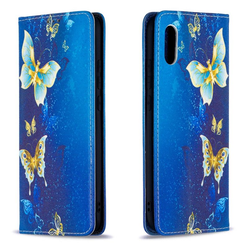 Puhelinkuoret Xiaomi Redmi 9A Kotelot Flip Blue Butterflies