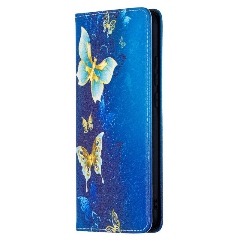 Puhelinkuoret Xiaomi Redmi 9A Kotelot Flip Blue Butterflies