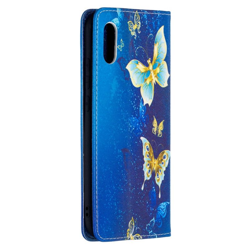 Puhelinkuoret Xiaomi Redmi 9A Kotelot Flip Blue Butterflies