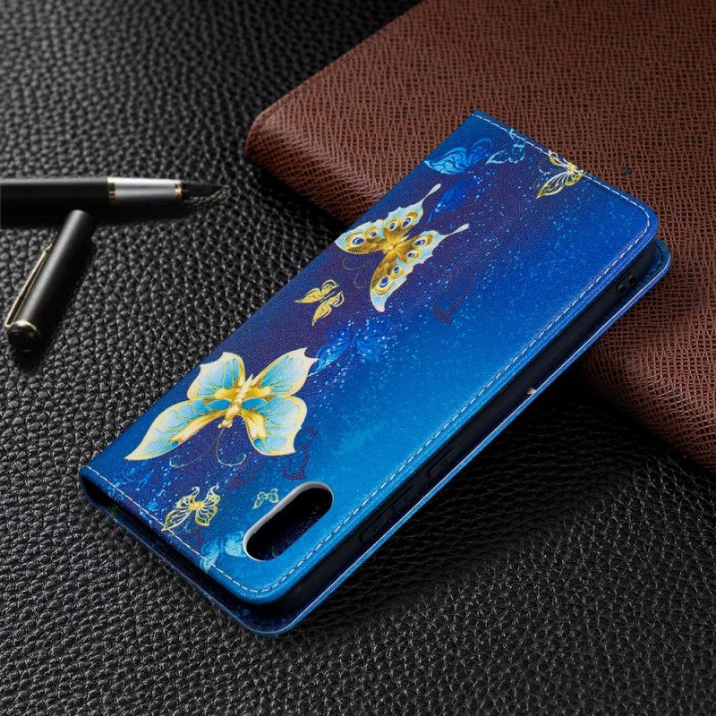 Puhelinkuoret Xiaomi Redmi 9A Kotelot Flip Blue Butterflies