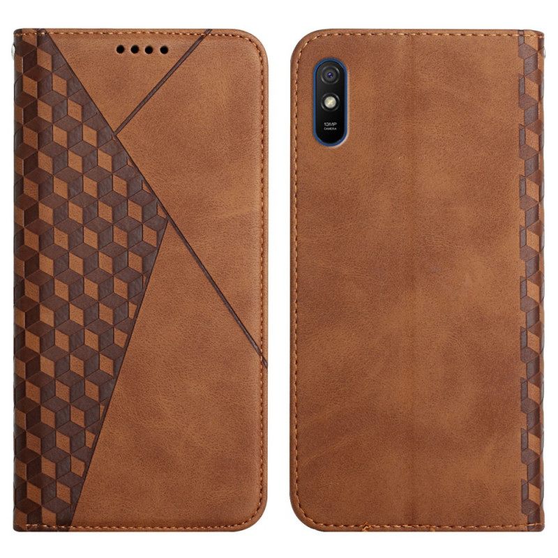 Puhelinkuoret Xiaomi Redmi 9A Kotelot Flip Geo Leather Effect