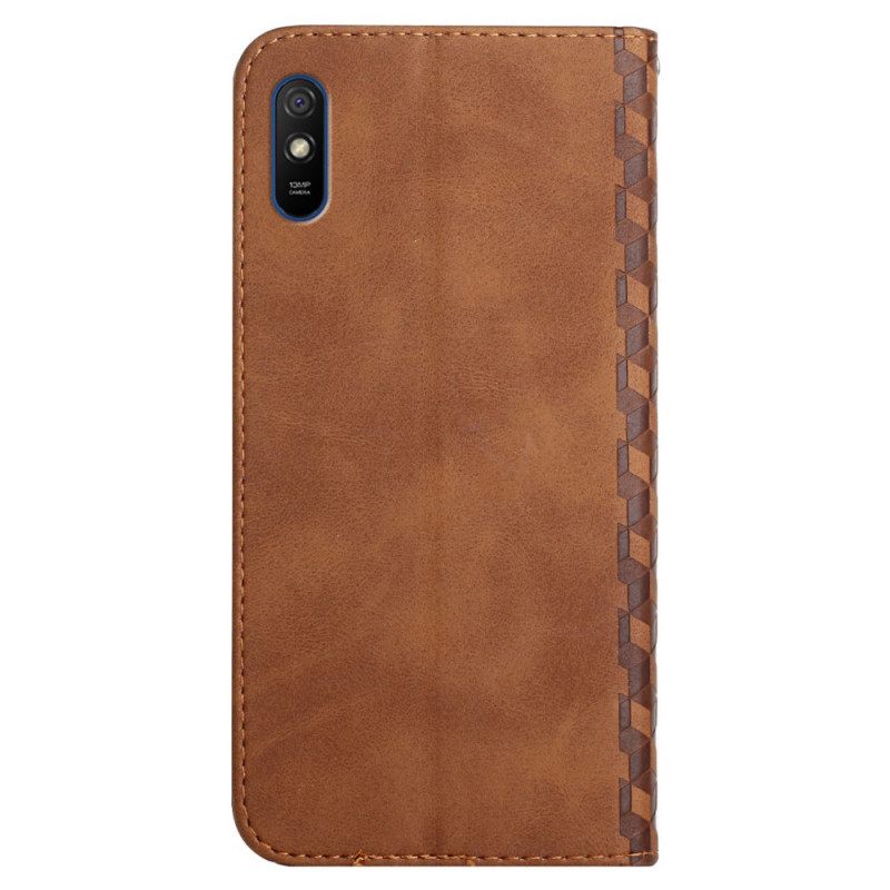 Puhelinkuoret Xiaomi Redmi 9A Kotelot Flip Geo Leather Effect