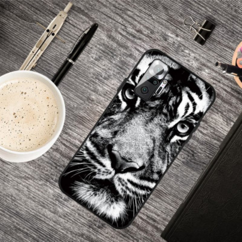 Case Xiaomi Redmi Note 10 Pro Mustavalkoinen Tiikeri