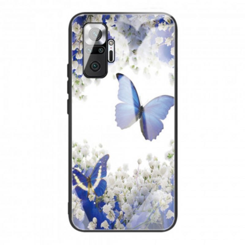 Case Xiaomi Redmi Note 10 Pro Tempered Glass Butterflies Design