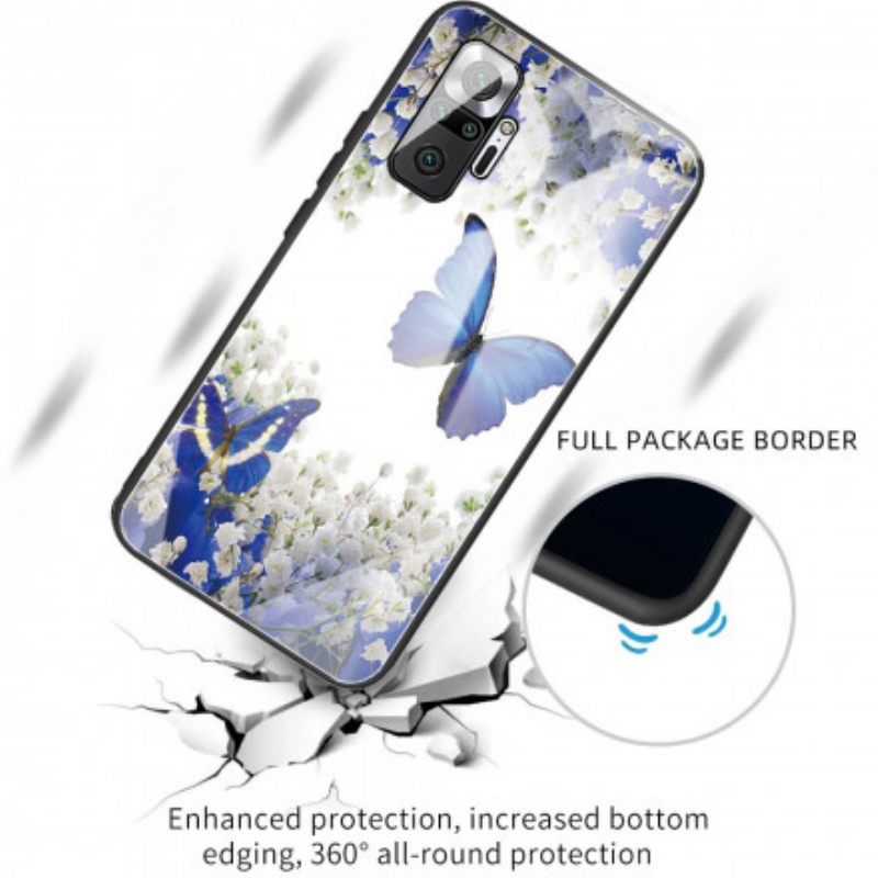 Case Xiaomi Redmi Note 10 Pro Tempered Glass Butterflies Design