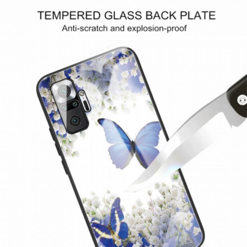 Case Xiaomi Redmi Note 10 Pro Tempered Glass Butterflies Design