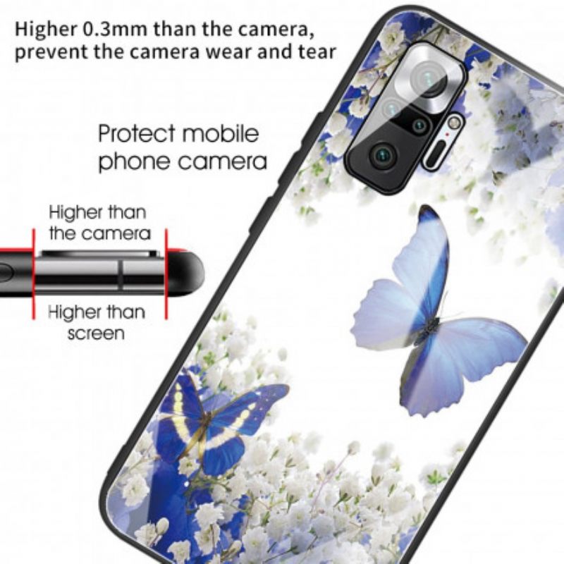 Case Xiaomi Redmi Note 10 Pro Tempered Glass Butterflies Design