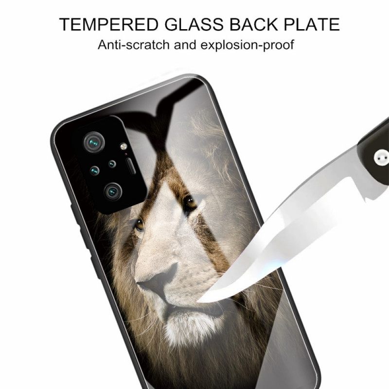 Case Xiaomi Redmi Note 10 Pro Tempered Glass Lion Head