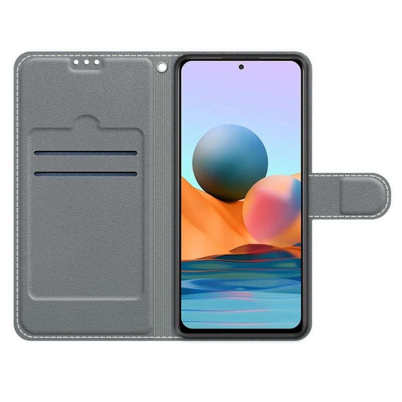 Flip Case Xiaomi Redmi Note 10 Pro Marble Kaulanauhalla