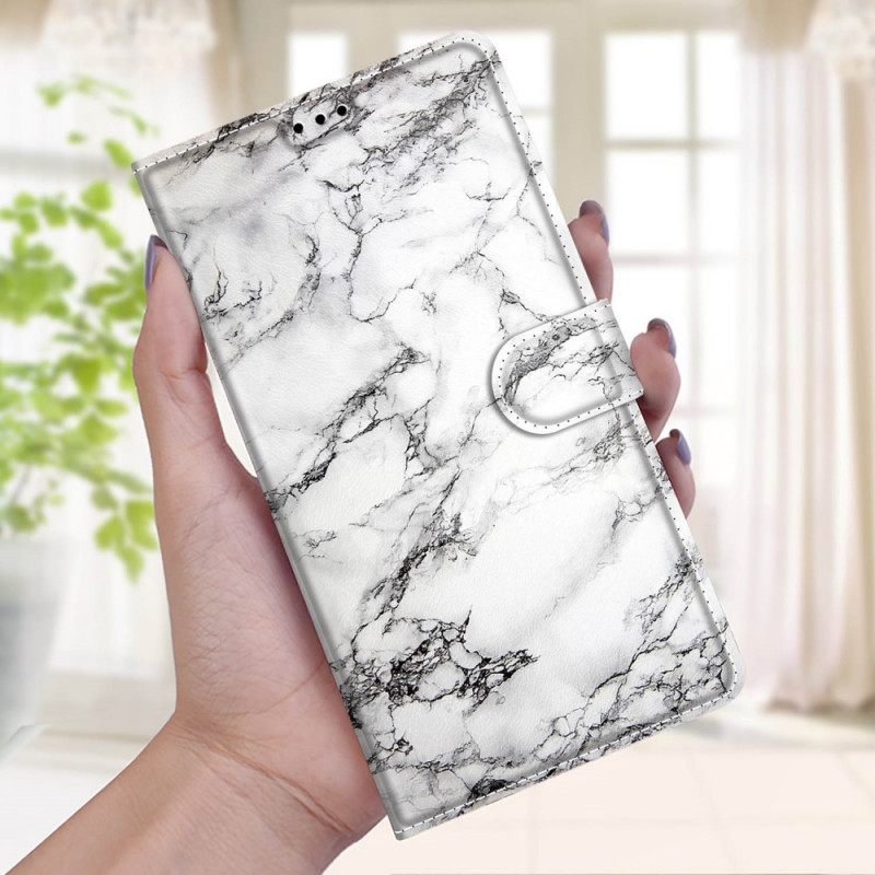 Flip Case Xiaomi Redmi Note 10 Pro Marble Kaulanauhalla