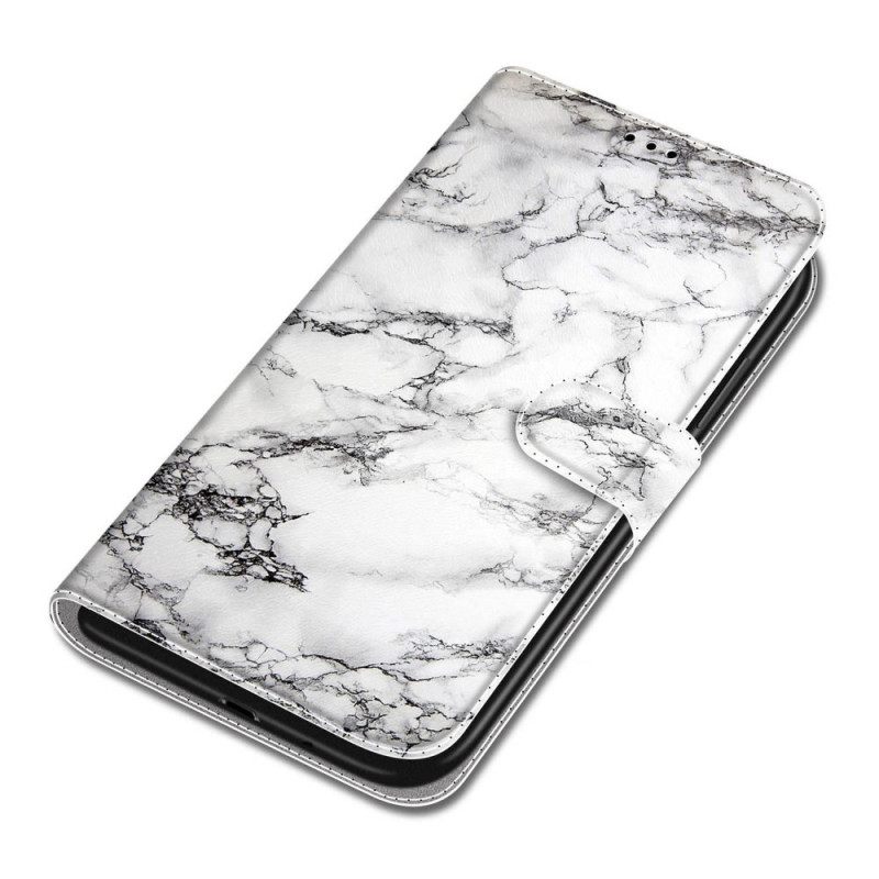 Flip Case Xiaomi Redmi Note 10 Pro Marble Kaulanauhalla