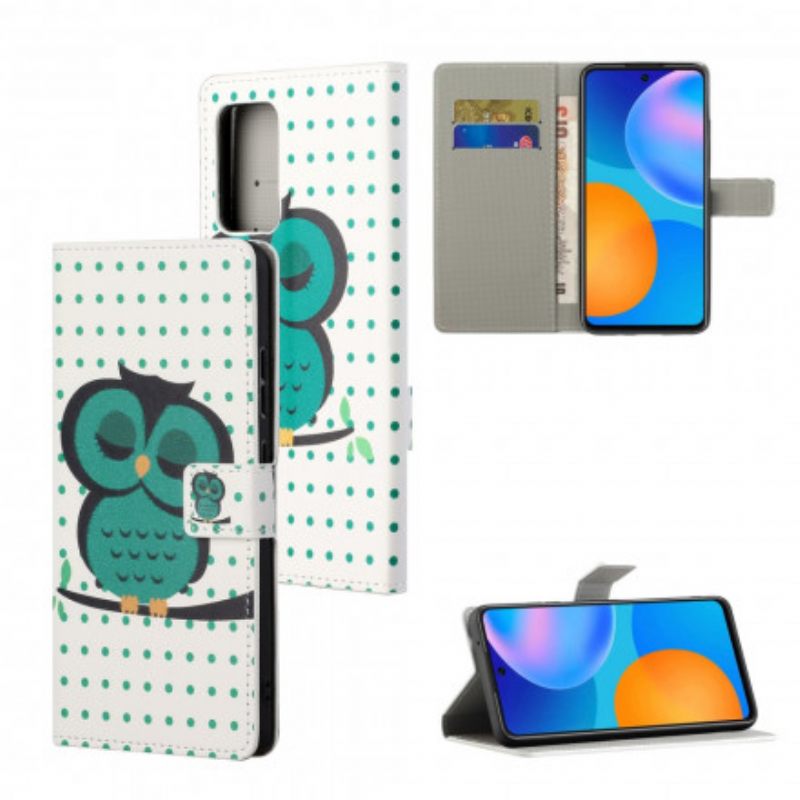 Flip Case Xiaomi Redmi Note 10 Pro Nukkuva Pöllö