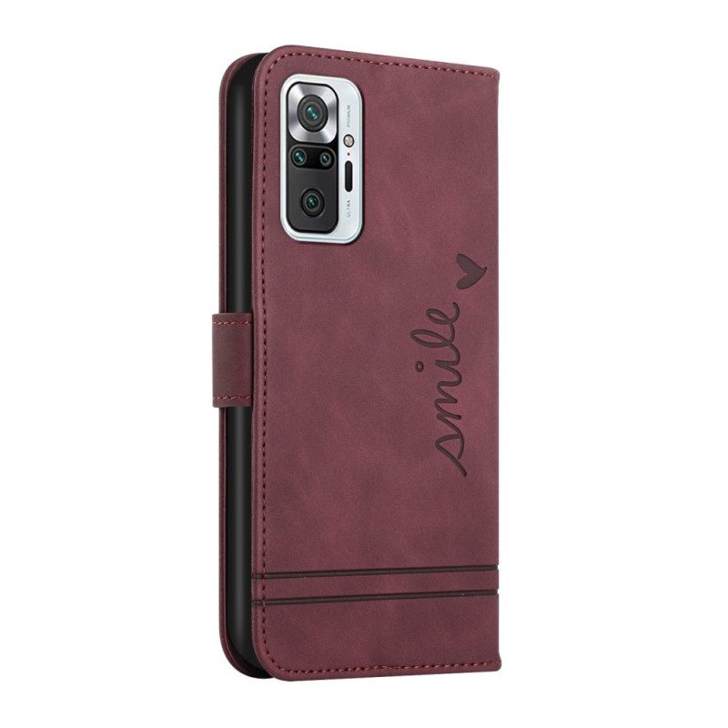 Flip Case Xiaomi Redmi Note 10 Pro Smile Ja Lanyard