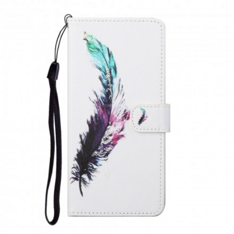 Flip Case Xiaomi Redmi Note 10 Pro Suojaketju Kuori Feather Kaulanauhalla