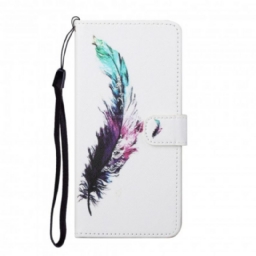 Flip Case Xiaomi Redmi Note 10 Pro Suojaketju Kuori Feather Kaulanauhalla