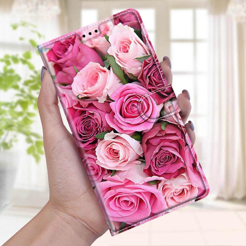 Flip Case Xiaomi Redmi Note 10 Pro Suojaketju Kuori Strappy Roses