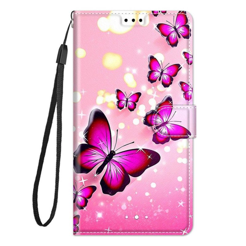 Kotelot Xiaomi Redmi Note 10 Pro Butterflies Ja Lanyard