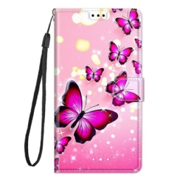 Kotelot Xiaomi Redmi Note 10 Pro Butterflies Ja Lanyard