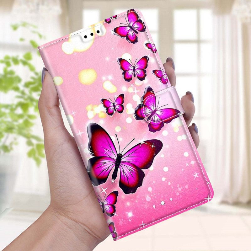 Kotelot Xiaomi Redmi Note 10 Pro Butterflies Ja Lanyard