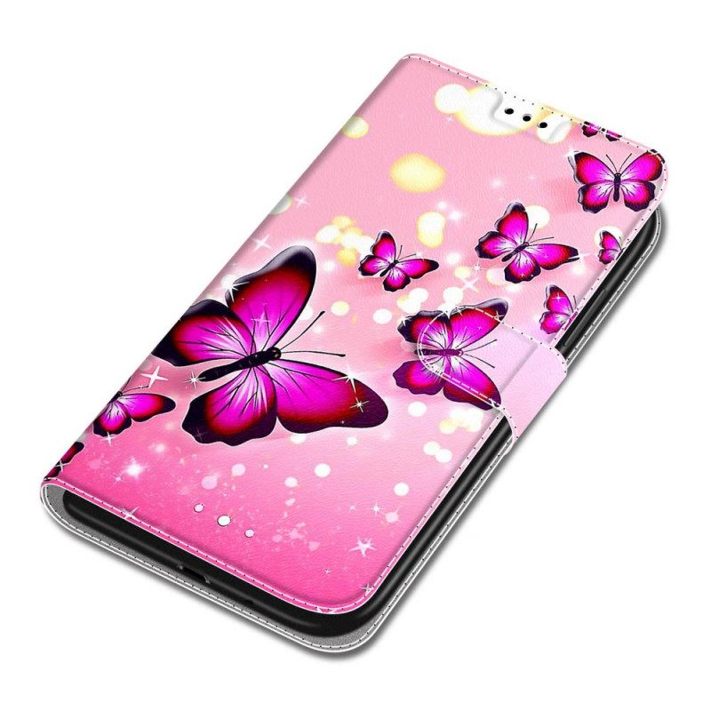 Kotelot Xiaomi Redmi Note 10 Pro Butterflies Ja Lanyard