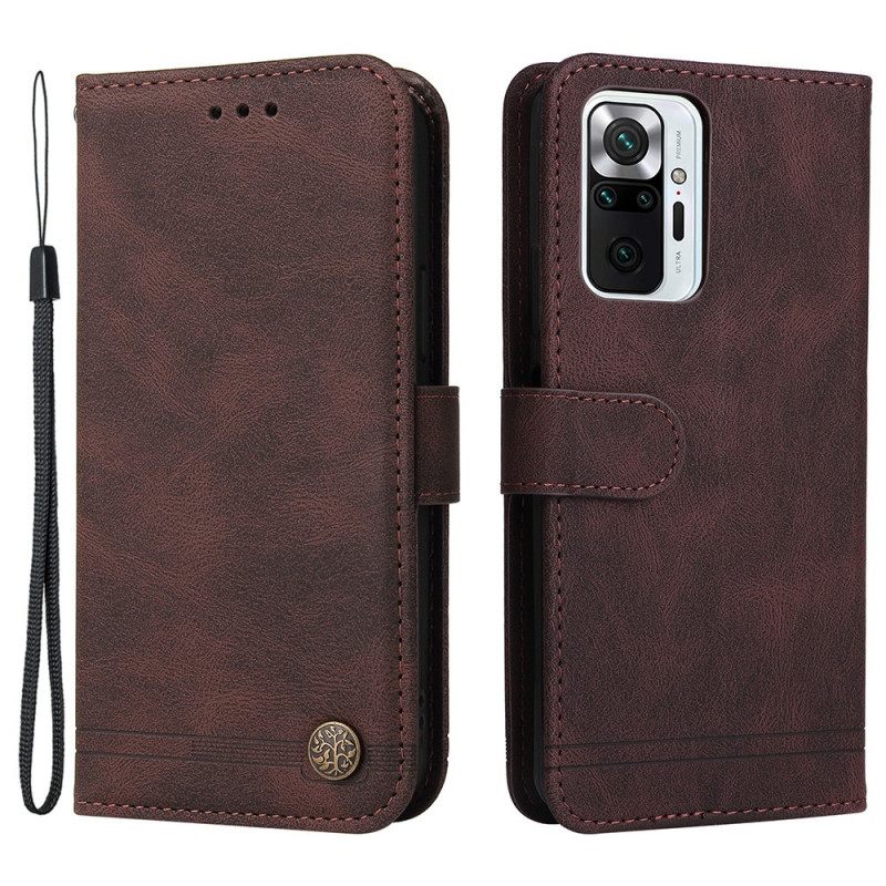 Kotelot Xiaomi Redmi Note 10 Pro Faux Leather Niitti Ja Nauha