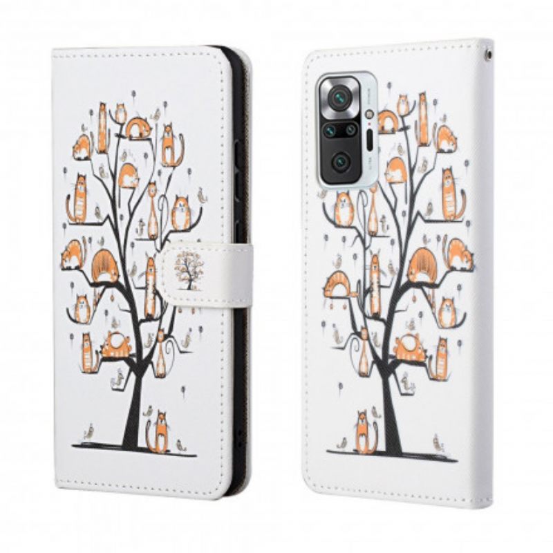 Kotelot Xiaomi Redmi Note 10 Pro Suojaketju Kuori Funky Cats Hihnalla