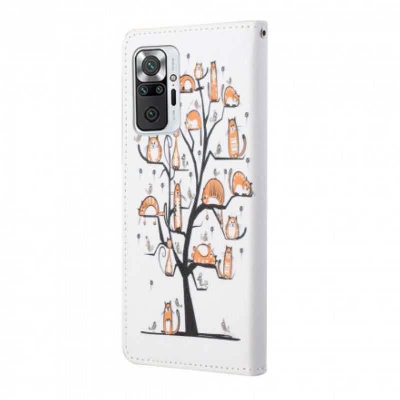 Kotelot Xiaomi Redmi Note 10 Pro Suojaketju Kuori Funky Cats Hihnalla