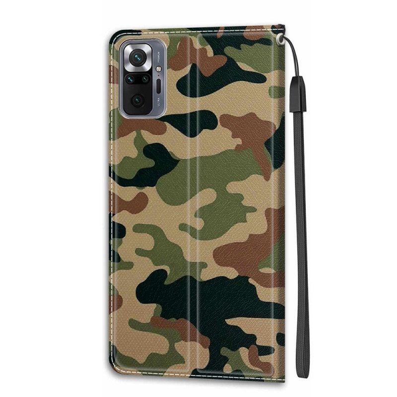 Kotelot Xiaomi Redmi Note 10 Pro Suojaketju Kuori Military Camo Hihna