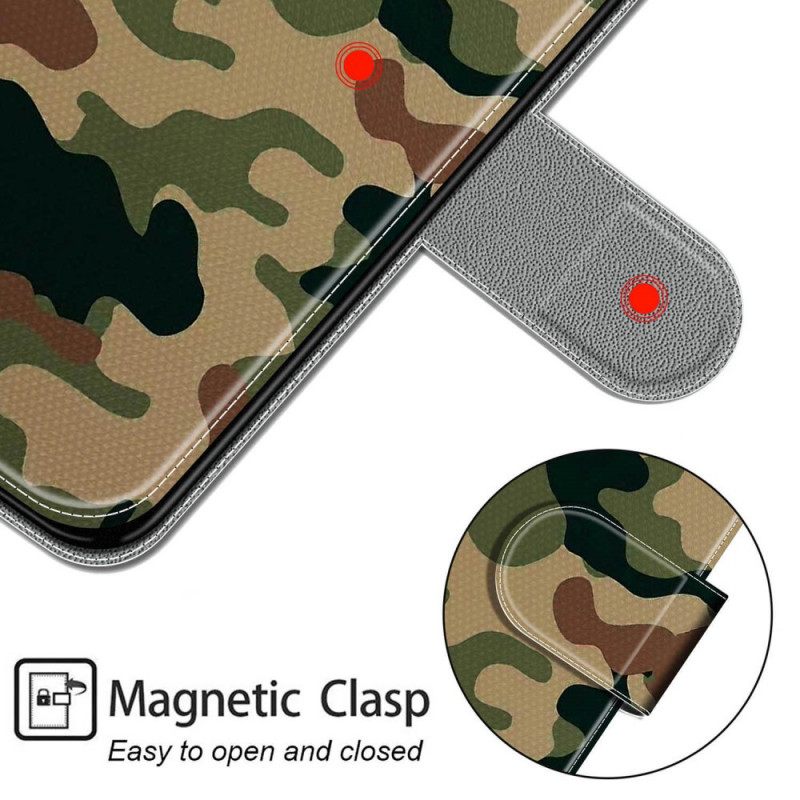 Kotelot Xiaomi Redmi Note 10 Pro Suojaketju Kuori Military Camo Hihna