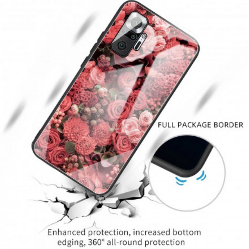 Kuori Xiaomi Redmi Note 10 Pro Tempered Glass Rose Flowers