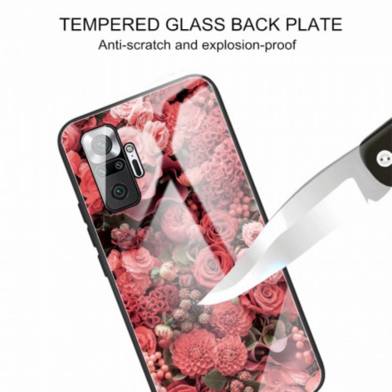 Kuori Xiaomi Redmi Note 10 Pro Tempered Glass Rose Flowers