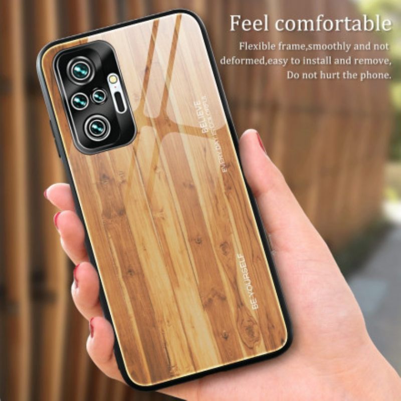 Kuori Xiaomi Redmi Note 10 Pro Tempered Glass Wood Design