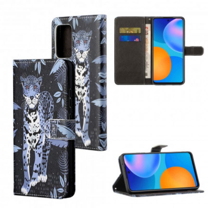 Nahkakotelo Xiaomi Redmi Note 10 Pro Suojaketju Kuori Leopard Hihnalla