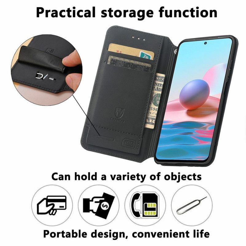 Puhelinkuoret Xiaomi Redmi Note 10 Pro Kotelot Flip Design Rfid Caseneo