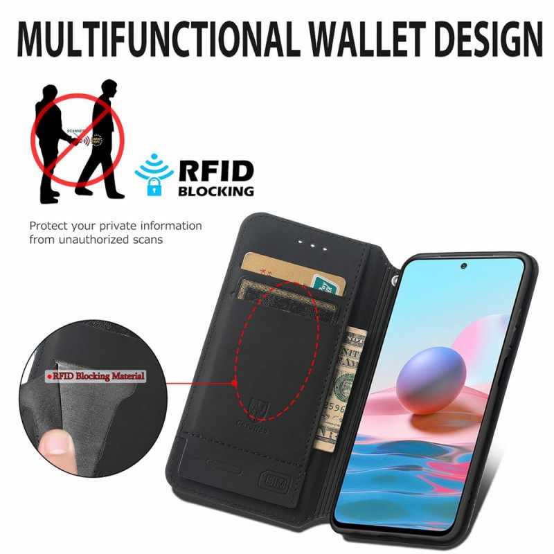 Puhelinkuoret Xiaomi Redmi Note 10 Pro Kotelot Flip Design Rfid Caseneo