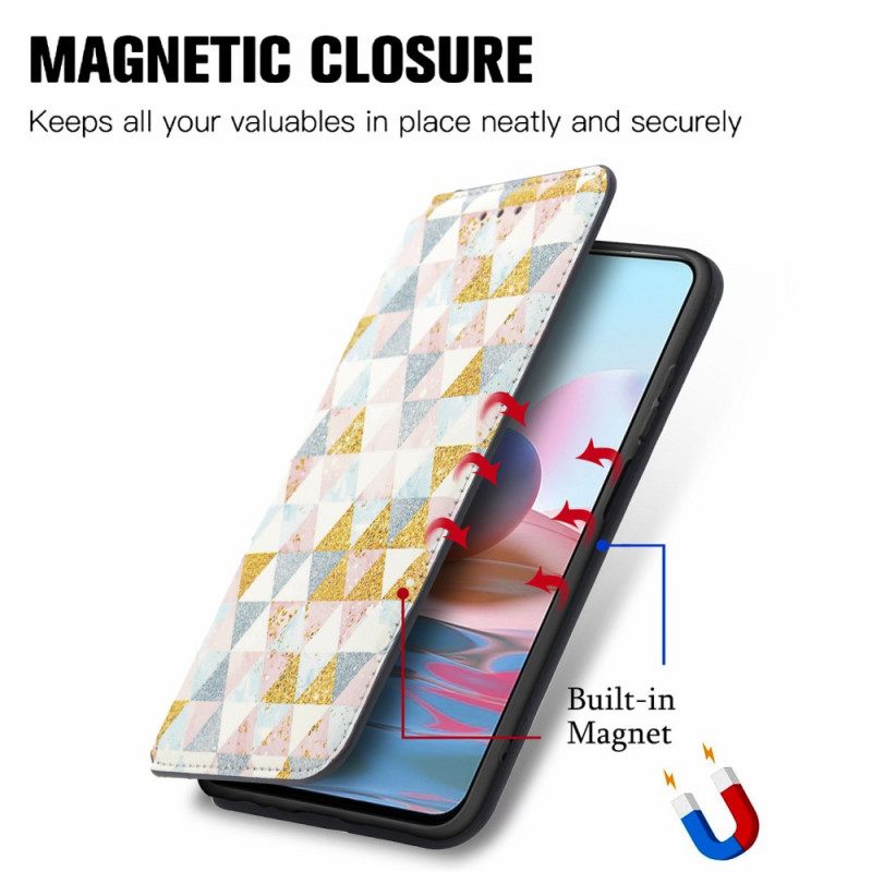 Puhelinkuoret Xiaomi Redmi Note 10 Pro Kotelot Flip Design Rfid Caseneo