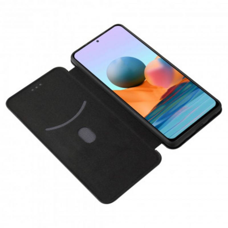 Puhelinkuoret Xiaomi Redmi Note 10 Pro Kotelot Flip Hiilikuitu Tukirenkaalla