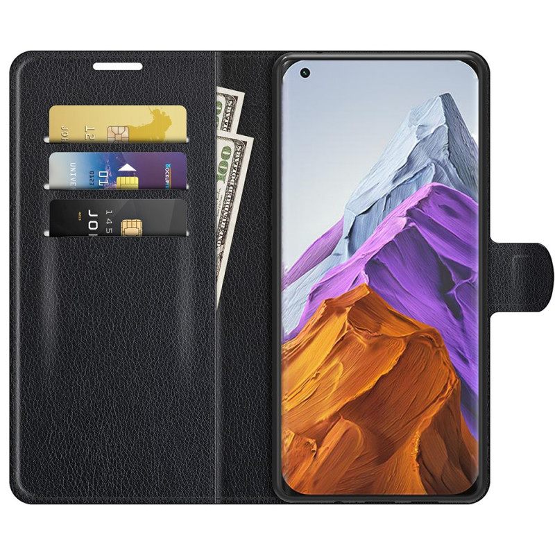 Flip Case Xiaomi Mi 11 Pro Klassinen Litsi-nahkaefekti