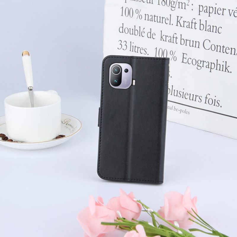 Kotelot Xiaomi Mi 11 Pro Suojaketju Kuori Geometric Leather Strappy Style