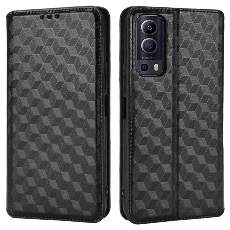 Puhelinkuoret Vivo Y72 5G Kotelot Flip Diamond Leather Effect