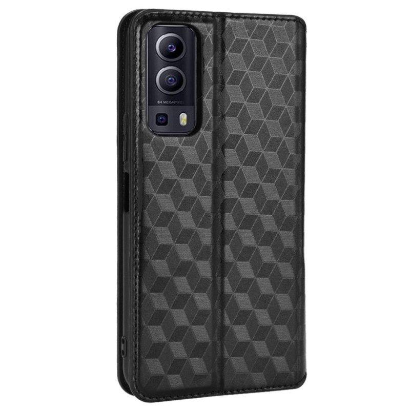 Puhelinkuoret Vivo Y72 5G Kotelot Flip Diamond Leather Effect