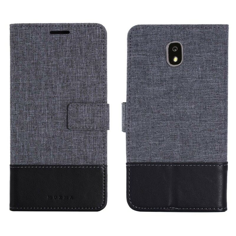 Flip Case Samsung Galaxy J5 2017 Muxma Kangas Ja Nahkaefekti