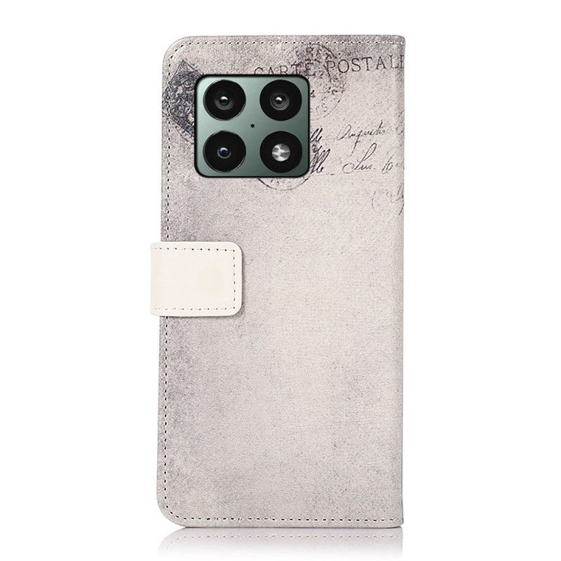 Flip Case OnePlus 10 Pro 5G Matkustava Kissa