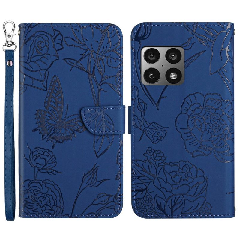 Kotelot OnePlus 10 Pro 5G Butterflies Kaulanauhalla