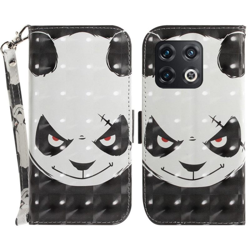 Kotelot OnePlus 10 Pro 5G Suojaketju Kuori Angry Panda Lanyardissa