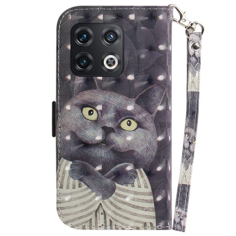 Kotelot OnePlus 10 Pro 5G Suojaketju Kuori Grey Thong Cat