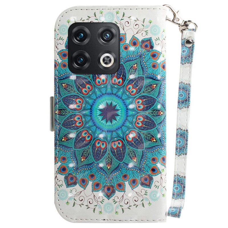 Nahkakotelo OnePlus 10 Pro 5G Suojaketju Kuori Strappy Mandala